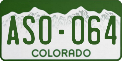 CO license plate ASO064