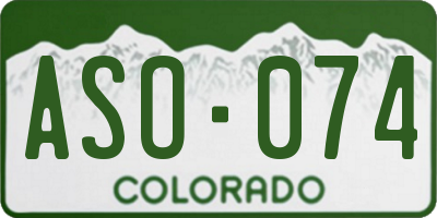CO license plate ASO074