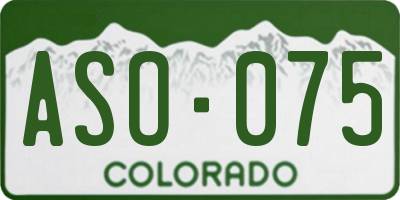 CO license plate ASO075