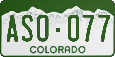 CO license plate ASO077