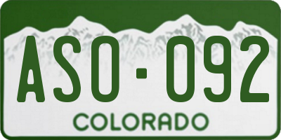 CO license plate ASO092
