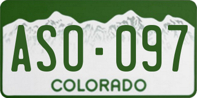 CO license plate ASO097