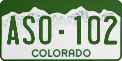 CO license plate ASO102