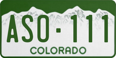 CO license plate ASO111
