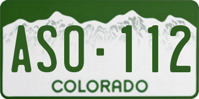 CO license plate ASO112