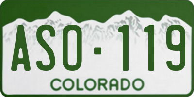 CO license plate ASO119