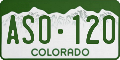 CO license plate ASO120