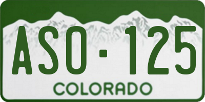 CO license plate ASO125