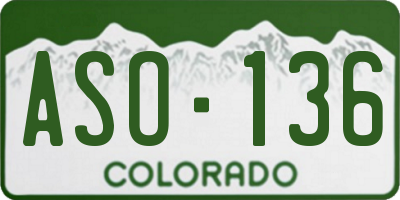 CO license plate ASO136