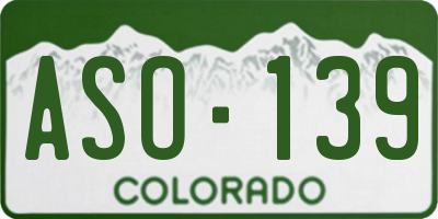 CO license plate ASO139