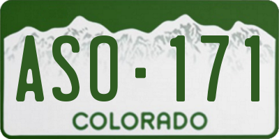 CO license plate ASO171