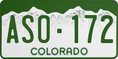CO license plate ASO172