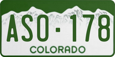 CO license plate ASO178