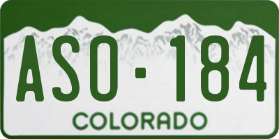 CO license plate ASO184