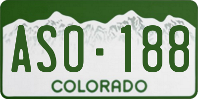 CO license plate ASO188