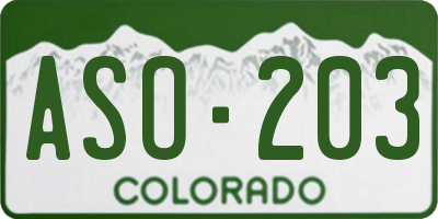 CO license plate ASO203