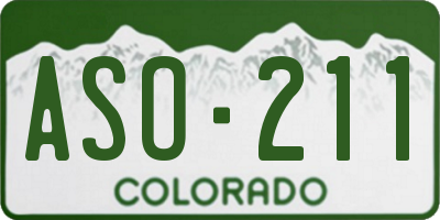 CO license plate ASO211