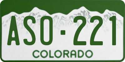 CO license plate ASO221