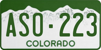 CO license plate ASO223