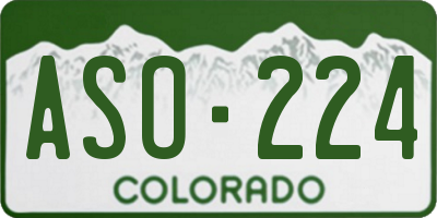 CO license plate ASO224