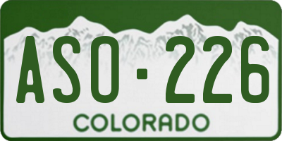 CO license plate ASO226