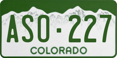 CO license plate ASO227