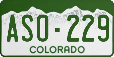 CO license plate ASO229