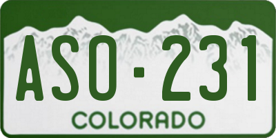 CO license plate ASO231