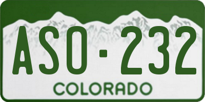CO license plate ASO232
