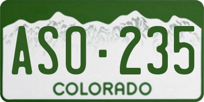 CO license plate ASO235