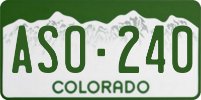 CO license plate ASO240