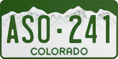 CO license plate ASO241