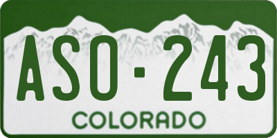 CO license plate ASO243