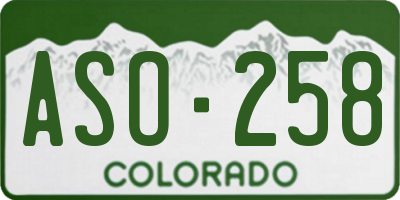 CO license plate ASO258