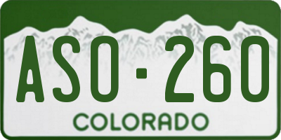 CO license plate ASO260