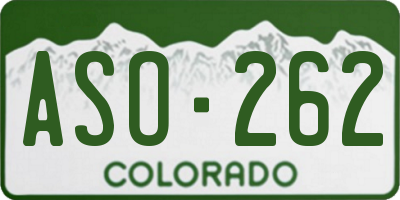CO license plate ASO262