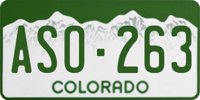 CO license plate ASO263
