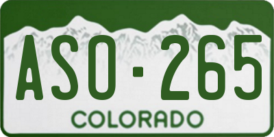 CO license plate ASO265