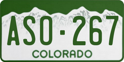 CO license plate ASO267