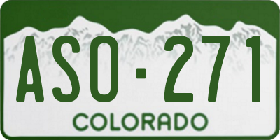 CO license plate ASO271