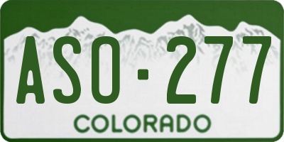 CO license plate ASO277