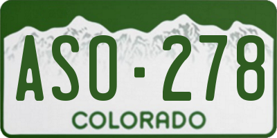 CO license plate ASO278
