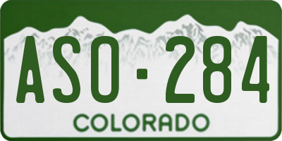 CO license plate ASO284
