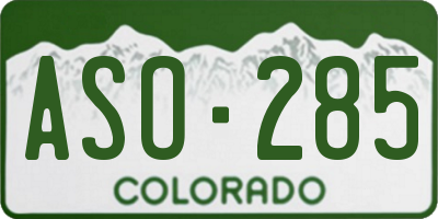 CO license plate ASO285