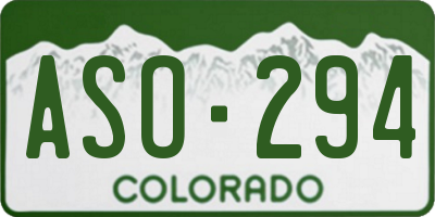 CO license plate ASO294