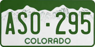 CO license plate ASO295