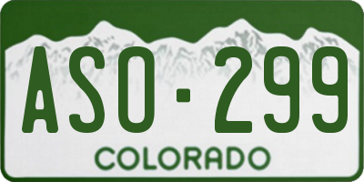 CO license plate ASO299