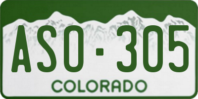 CO license plate ASO305