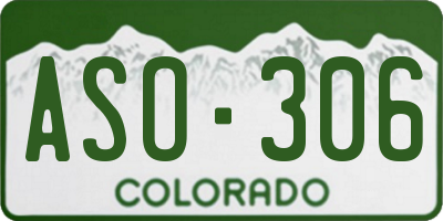 CO license plate ASO306