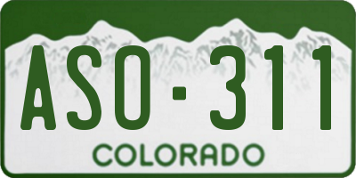 CO license plate ASO311